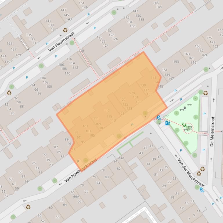 Kaart van postcodegebied 2274NX.