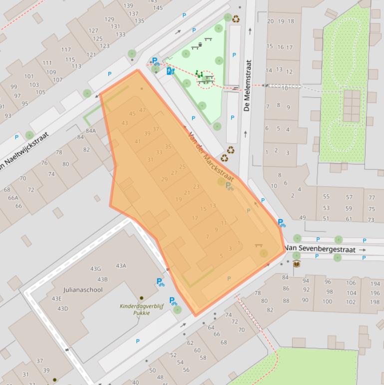 Kaart van postcodegebied 2274PG.