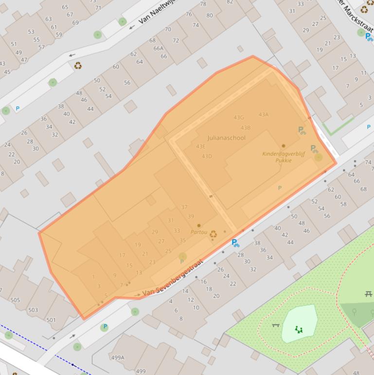 Kaart van postcodegebied 2274PJ.