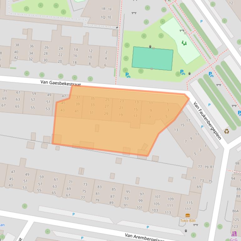 Kaart van postcodegebied 2274RT.