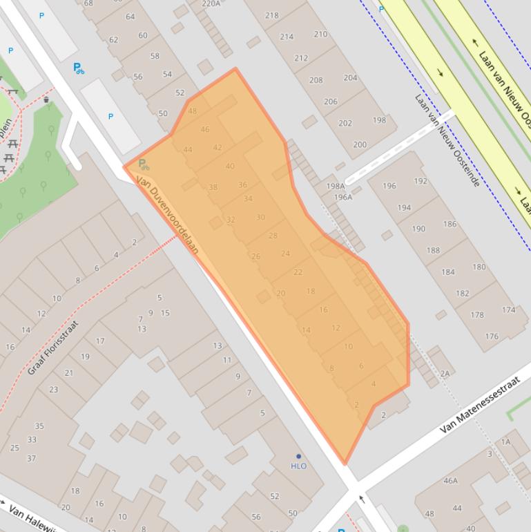 Kaart van postcodegebied 2274TA.