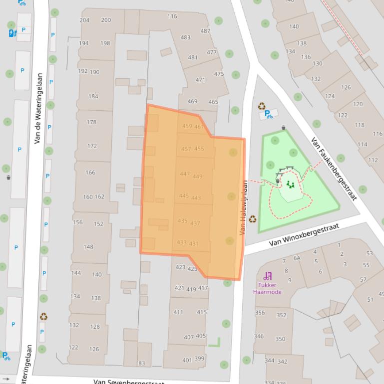 Kaart van postcodegebied 2274TN.