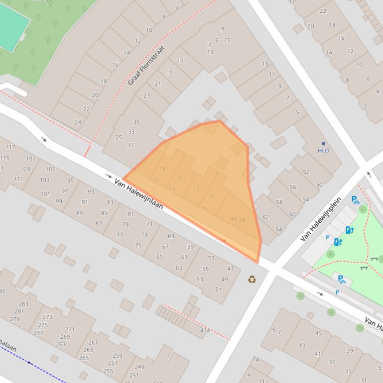 Kaart van postcodegebied 2274TR.