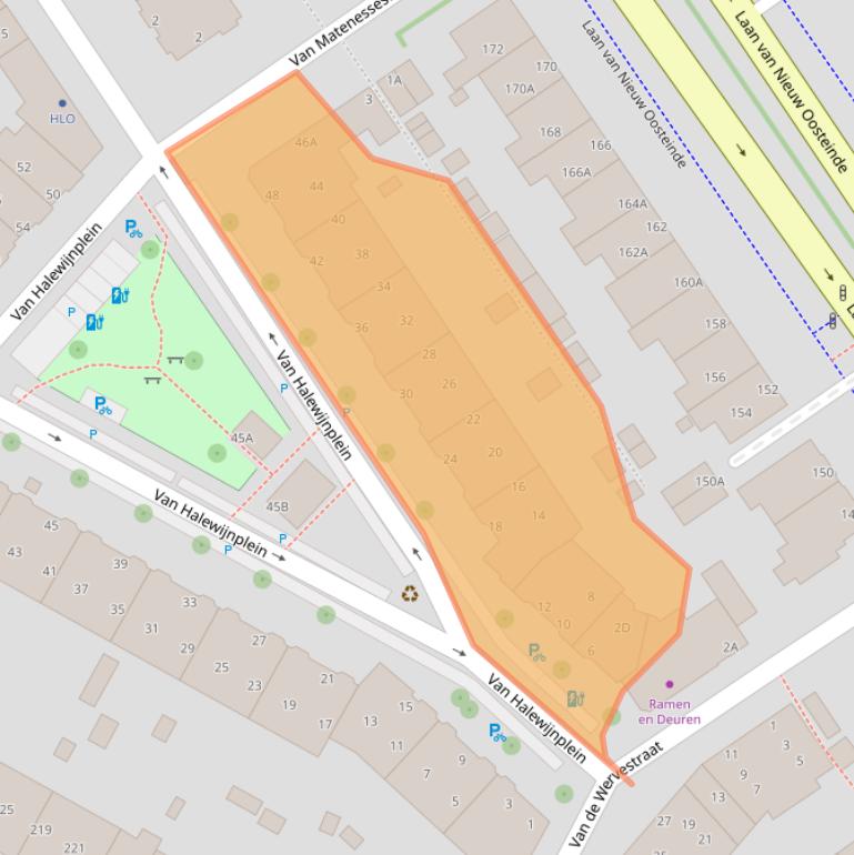 Kaart van postcodegebied 2274VC.