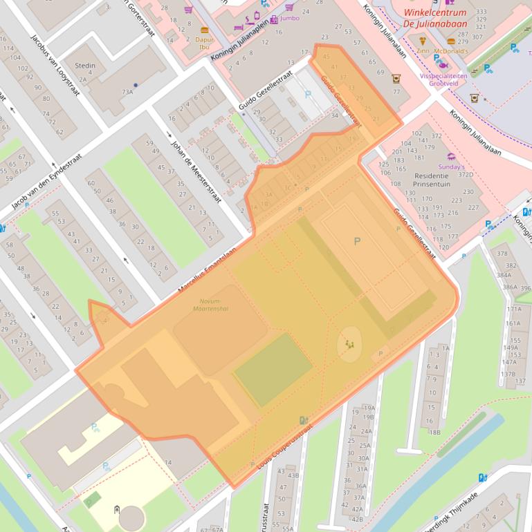 Kaart van postcodegebied 2274XL.