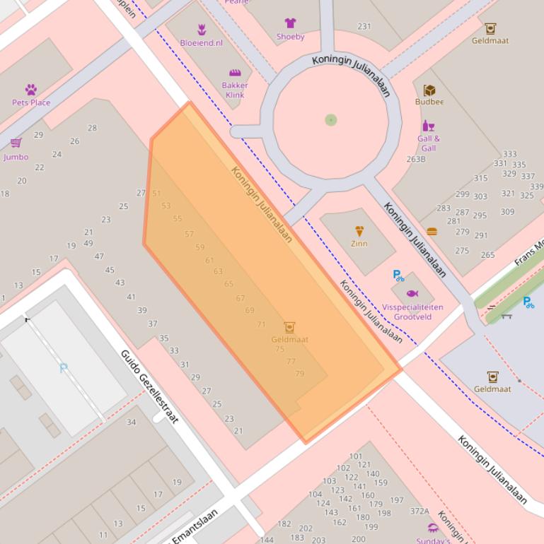 Kaart van postcodegebied 2274XM.