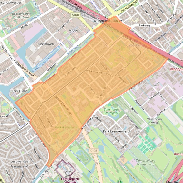 Kaart van postcodegebied 2275.
