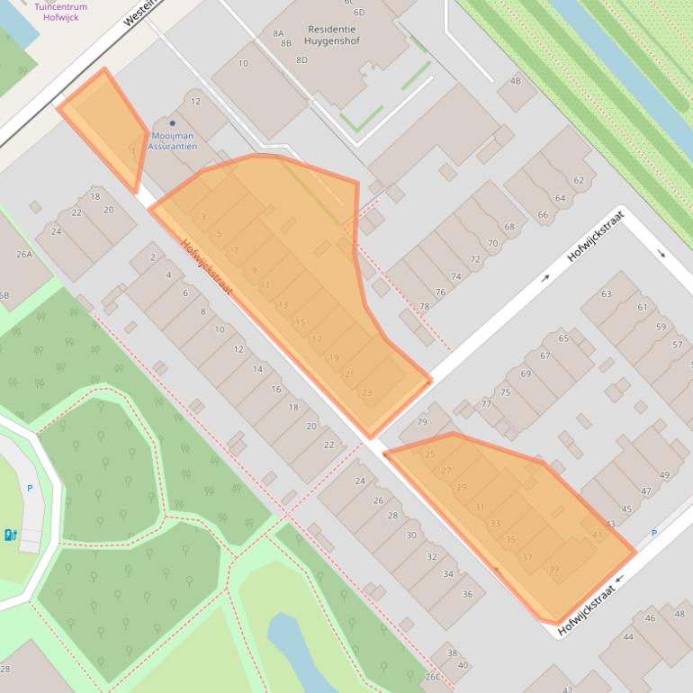 Kaart van postcodegebied 2275AJ.