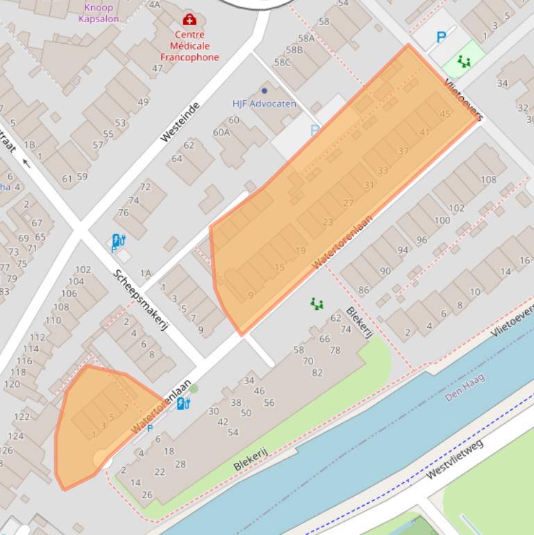 Kaart van postcodegebied 2275AW.