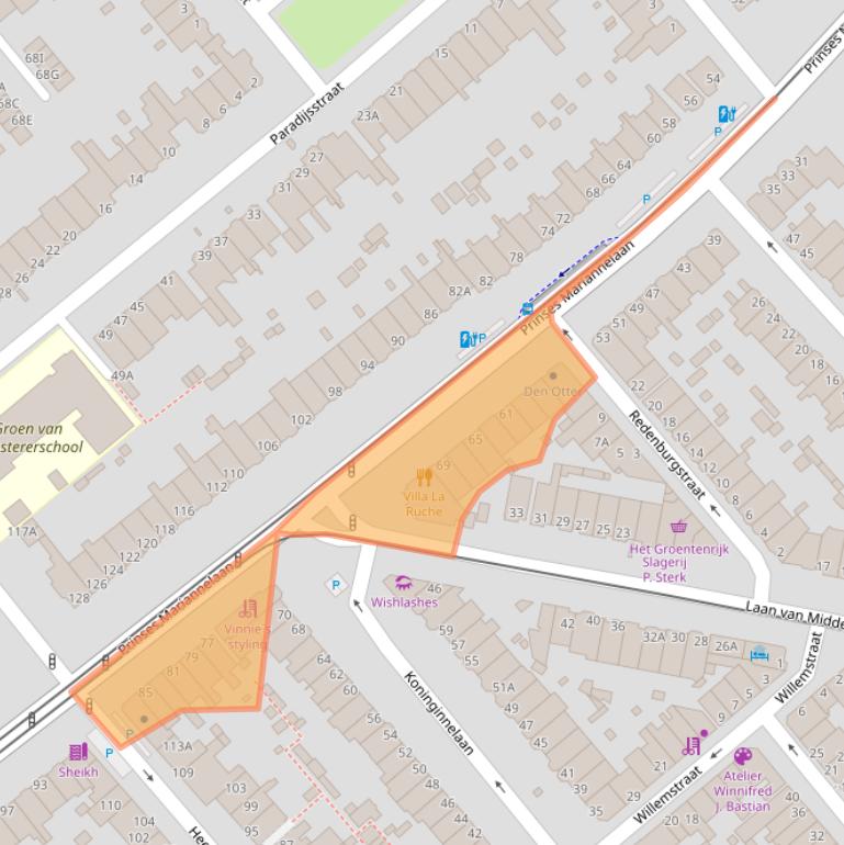 Kaart van postcodegebied 2275BB.