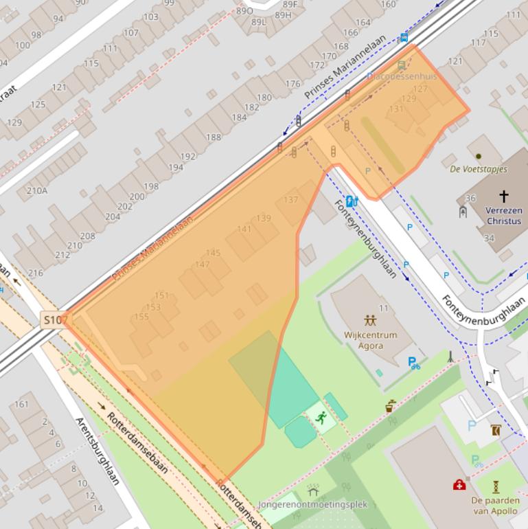 Kaart van postcodegebied 2275BD.