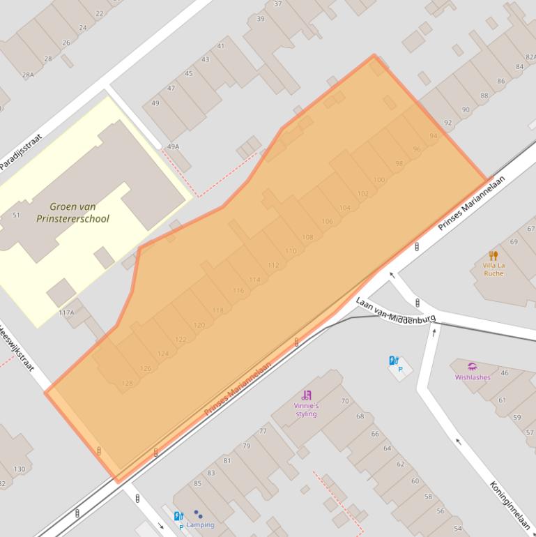 Kaart van postcodegebied 2275BK.