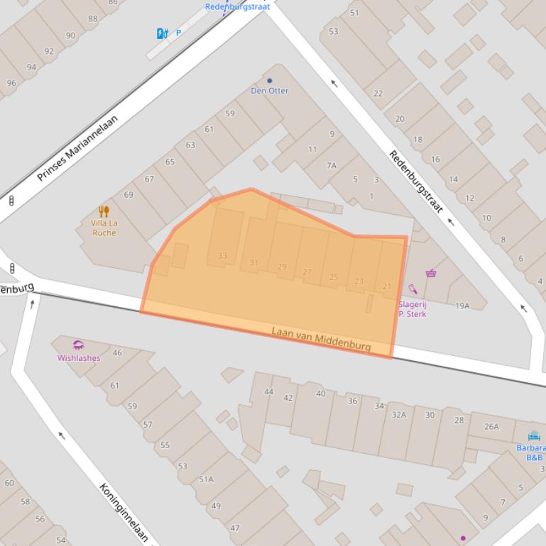 Kaart van postcodegebied 2275CB.