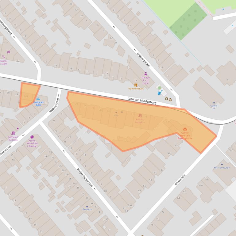 Kaart van postcodegebied 2275CC.