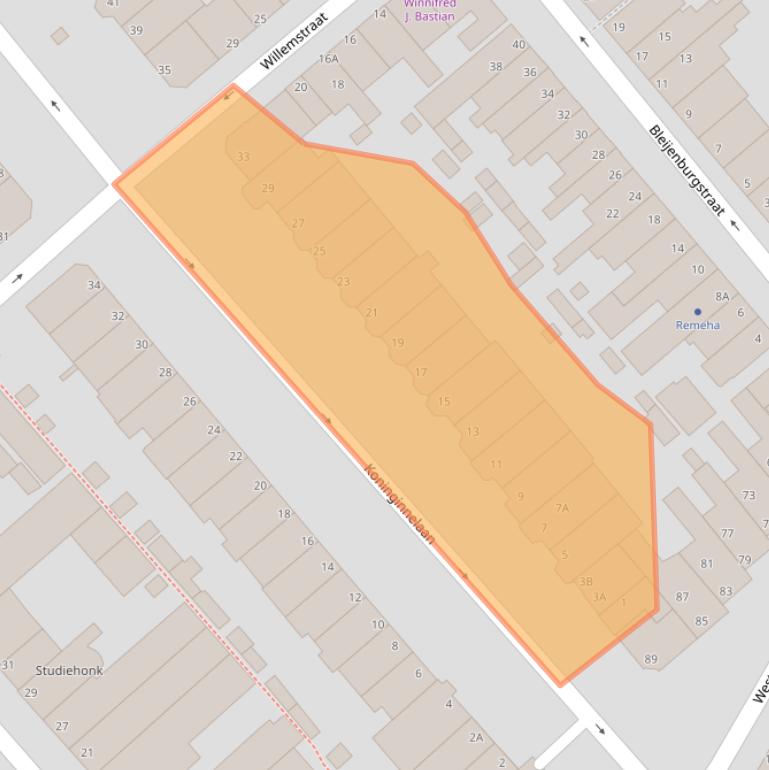 Kaart van postcodegebied 2275CJ.