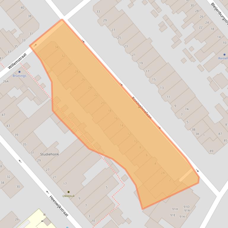 Kaart van postcodegebied 2275CL.
