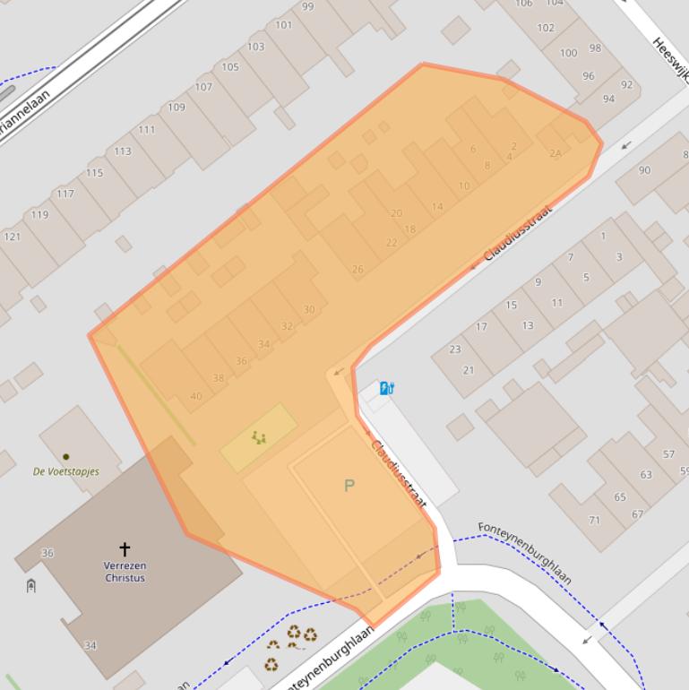 Kaart van postcodegebied 2275CW.