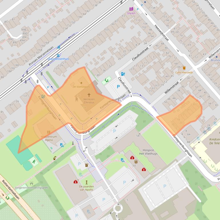 Kaart van postcodegebied 2275CZ.