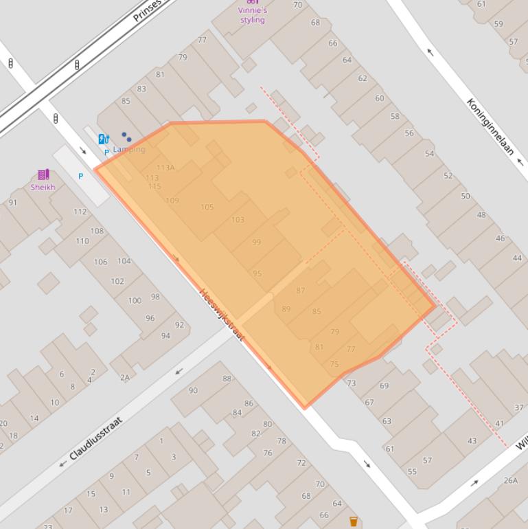 Kaart van postcodegebied 2275EC.