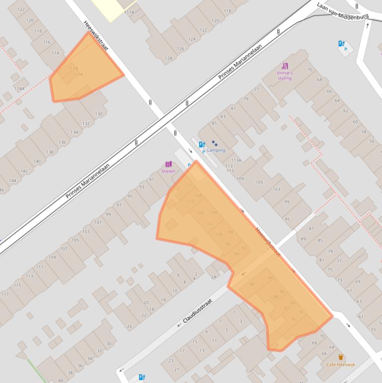 Kaart van postcodegebied 2275EG.