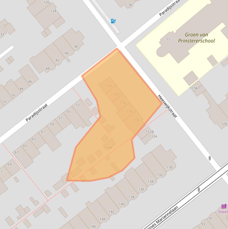 Kaart van postcodegebied 2275EH.