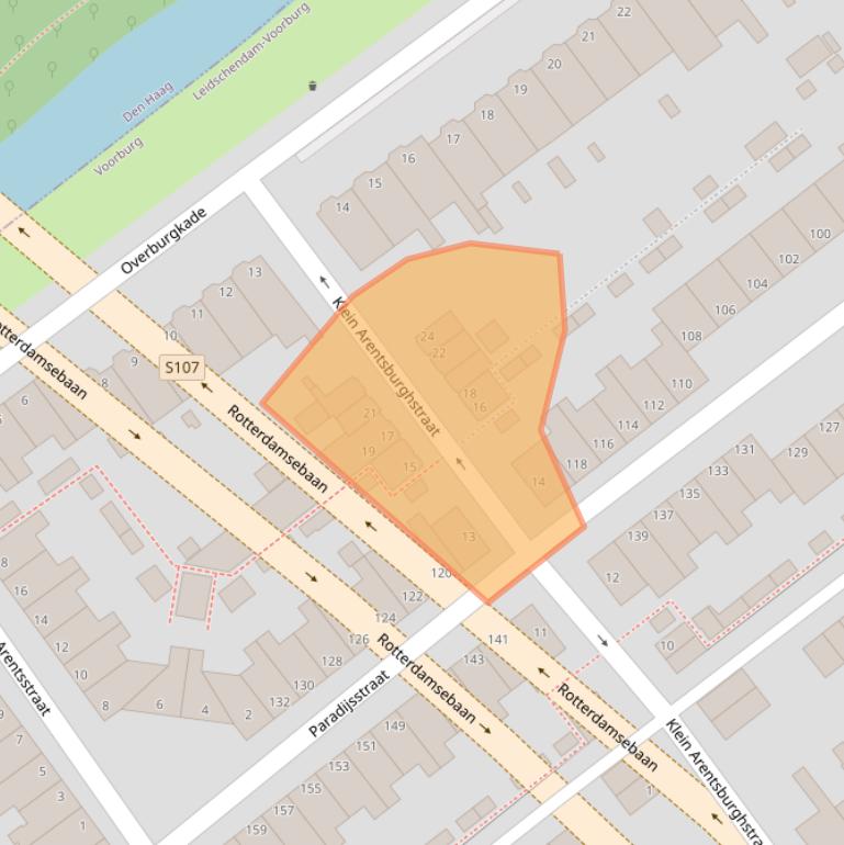 Kaart van postcodegebied 2275EX.