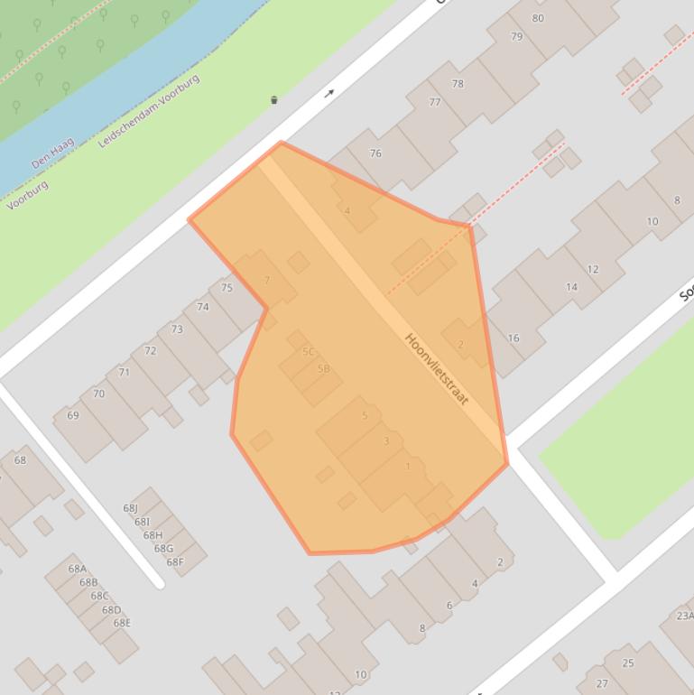 Kaart van postcodegebied 2275XL.