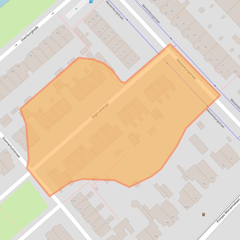 Kaart van postcodegebied 2275XP.