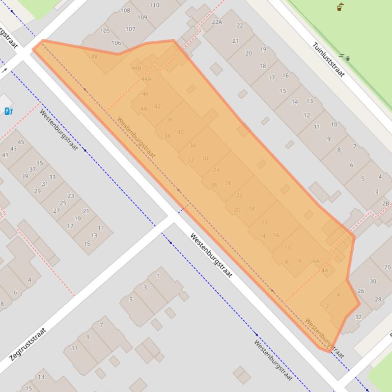 Kaart van postcodegebied 2275XS.