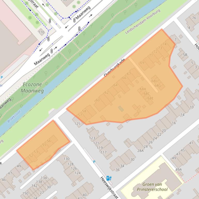 Kaart van postcodegebied 2275XW.