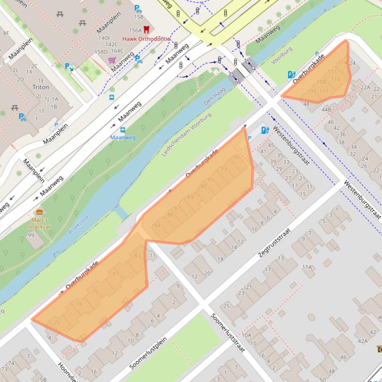 Kaart van postcodegebied 2275XX.