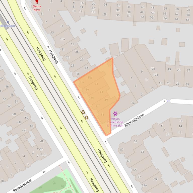 Kaart van postcodegebied 2281AB.