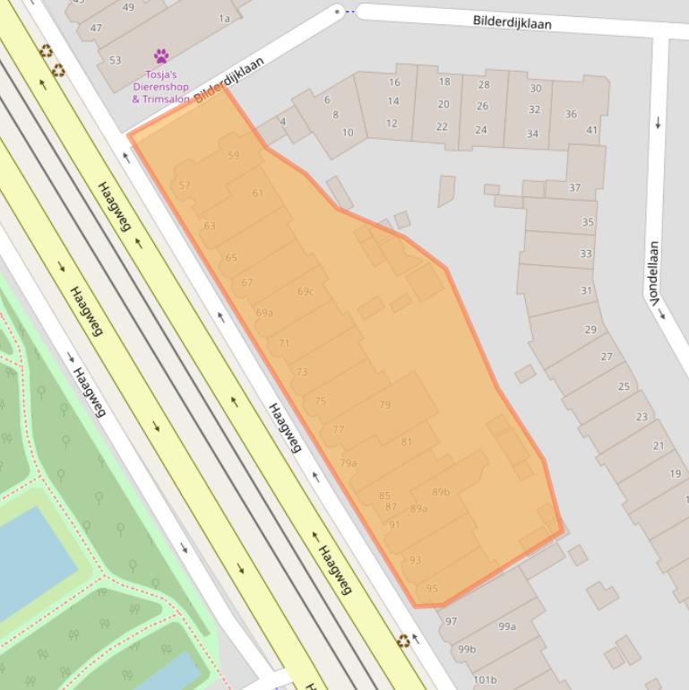 Kaart van postcodegebied 2281AC.