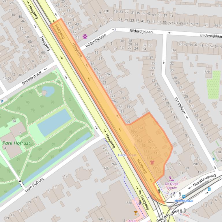 Kaart van postcodegebied 2281AD.