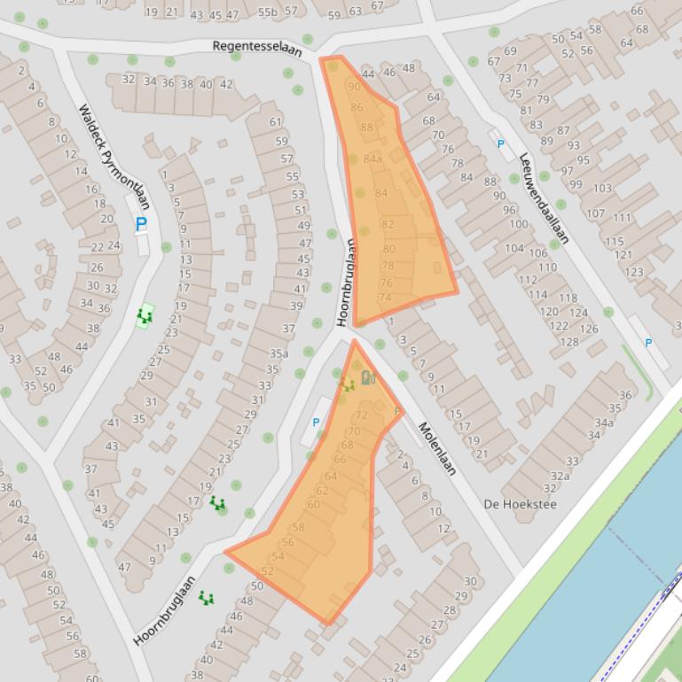 Kaart van postcodegebied 2281AX.