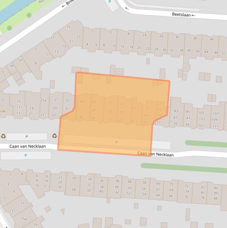 Kaart van postcodegebied 2281BB.