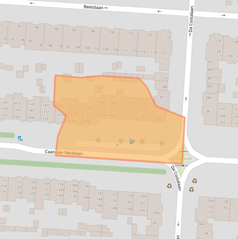 Kaart van postcodegebied 2281BE.