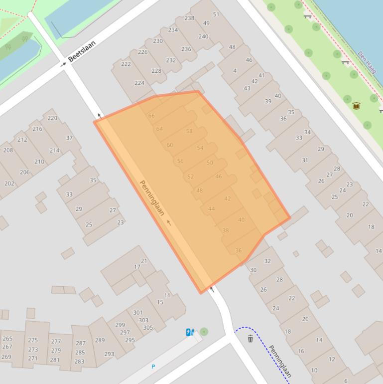 Kaart van postcodegebied 2281BZ.