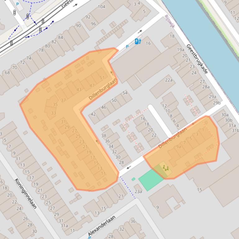 Kaart van postcodegebied 2281CZ.