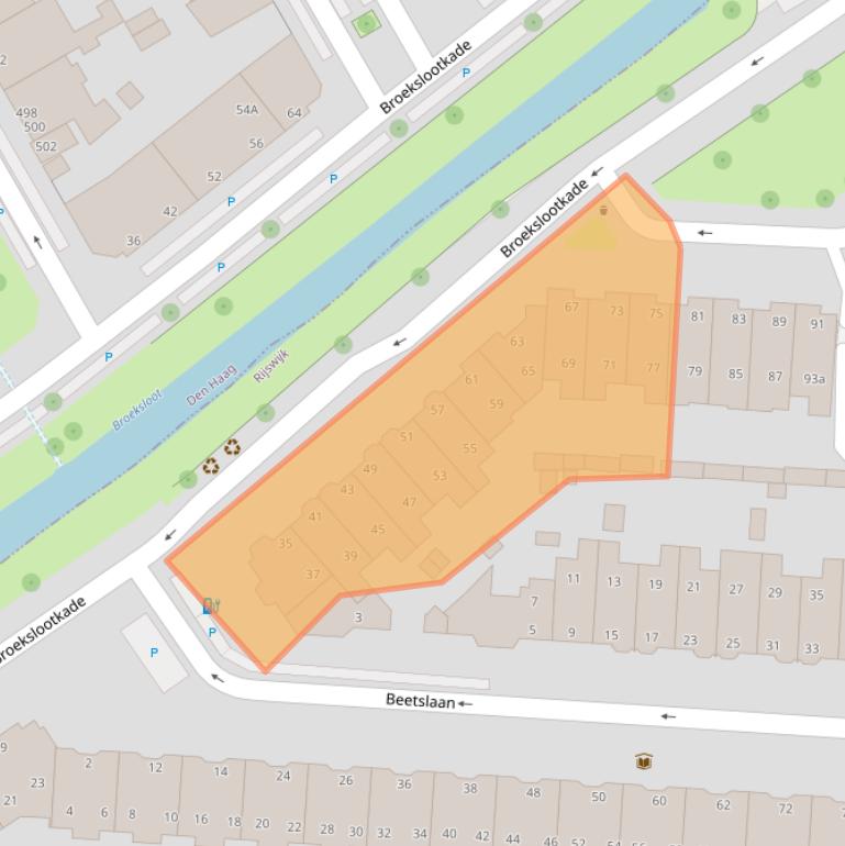 Kaart van postcodegebied 2281TB.