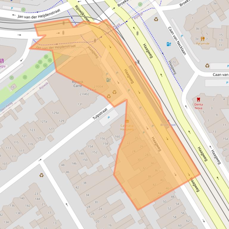 Kaart van postcodegebied 2282AA.