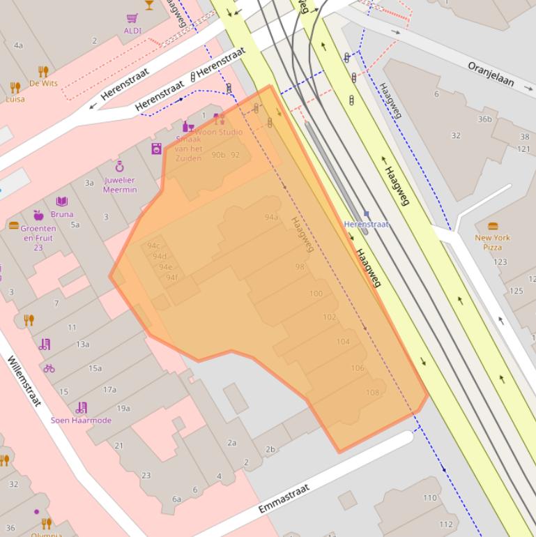 Kaart van postcodegebied 2282AE.