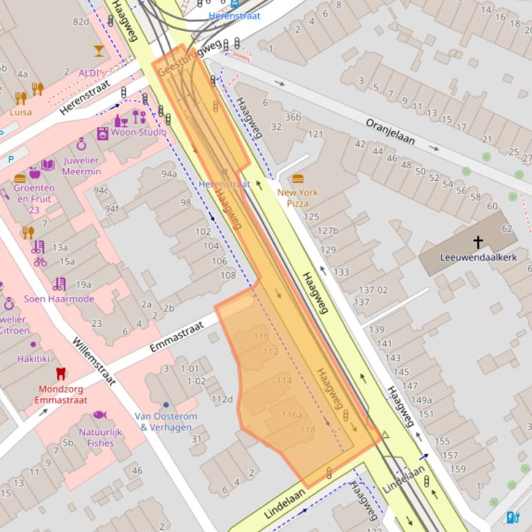 Kaart van postcodegebied 2282AG.