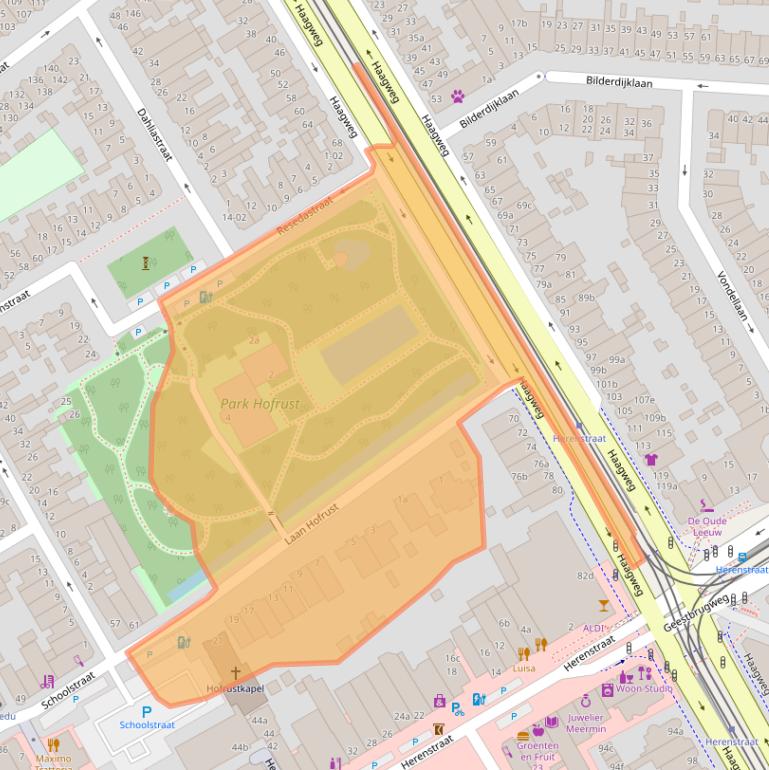 Kaart van postcodegebied 2282AL.