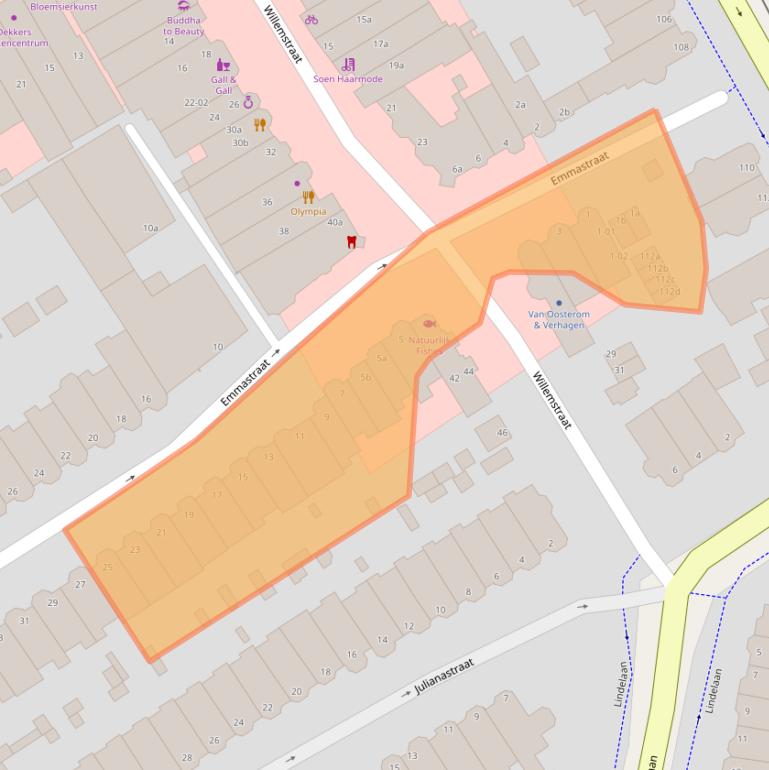 Kaart van postcodegebied 2282AM.