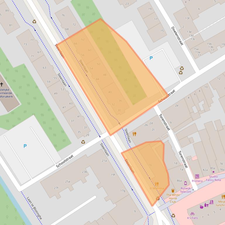 Kaart van postcodegebied 2282BD.