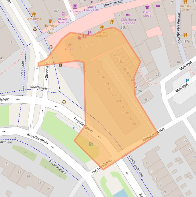 Kaart van postcodegebied 2282BH.