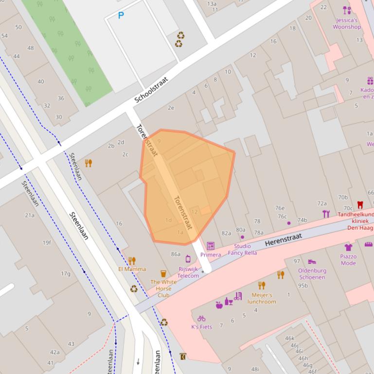 Kaart van postcodegebied 2282BK.