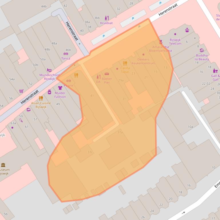 Kaart van postcodegebied 2282BP.