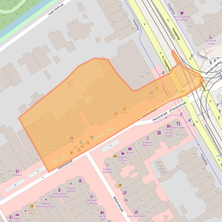 Kaart van postcodegebied 2282BT.